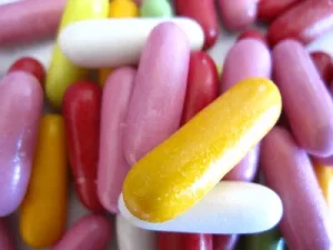 Image of licorice (liquorice) comfits (torpedoes) to illustrate post