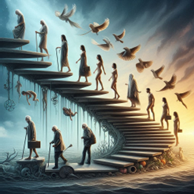 Image representing passing from one stage of life to another, to illustrate post