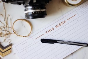 Image of diary with text of 'This Week' used to illustrate post
